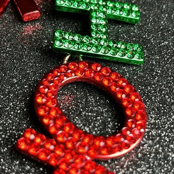 Betsey Johnson, Ho Ho Ho, Christmas necklace NWT red and green - Picture 5 of 6